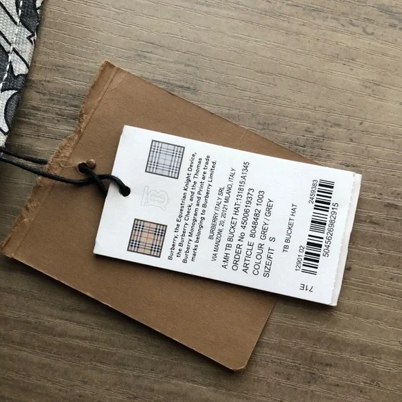 NWT Burberry TB Monogram Gray Bucket Hat size Small - Picture 8 of 9